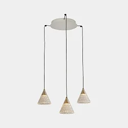 pendant luminaire VENETO 3 BODIES LED IP20, gold dimmable