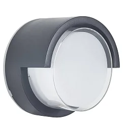 Outdoor LED Wandleuchte CREU ø17cm, 15,1W, 2700/3200/4000K, 1650lm, IP65, schaltbar, rund, schwarz, opal