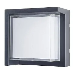outdoor wall luminaire CREU square IP65, opal, black