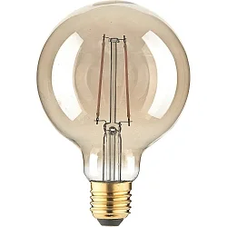 LED Filament Globe-Form G95 GOLD, Ø 9.5cm, E27, 4.5W 400lm 1800K, schaltbar, Goldglas klar