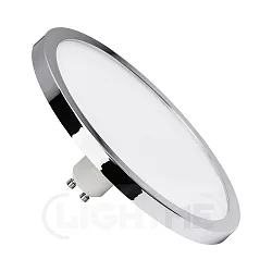 LED Diffusor-Leuchtmittel, AQUA Ø 14.5cm, GU10, 230V, 9W 2700/4000K (CCT Switch) 600lm 110°, schaltbar, chrom