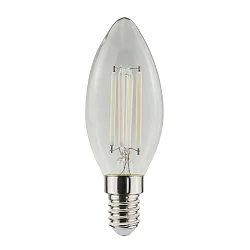 LED Filamentlampe WHITE Kerze C35, E14, 6,5W, 4000K, 810lm, IP20, klar