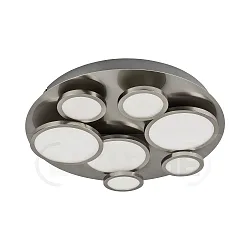 Decken-Rondell NIKKI 7-flammig, inkl. 4x GU10 à 4.5W 2700K + 3x GU10 à 8W 2700K (3-StepDim), Silbergrau / Satin