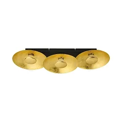 Deckenleuchte GOLDINO, 3-flammig, inkl. 3x GU10 5W 2700K 350lm (3-StepDim), Gold / Schwarz