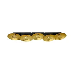 Deckenleuchte GOLDINO, 5-flammig, inkl. 5x GU10 5W 2700K 350lm (3-StepDim), Gold / Schwarz