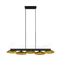 Pendelleuchte GOLDINO, inkl. 5x GU10 5W 2700K 350lm (3-StepDim), Gold / Schwarz