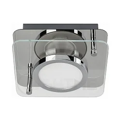 Deckenleuchte CHROMIA, 1-flammig, inkl. GU10 5W 2700K 400lm (3-Step-dimmbar), Chrom / Satin