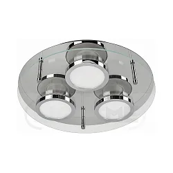 Decken-Rondell CHROMIA, 3-flammig, inkl. 3x GU10 5W 2700K 400lm (3-Step-dimmbar), Chrom / Satin