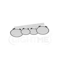 Deckenleuchte AQUA DISK-4, IP44, 4-flammig,  inkl. 4x GU10 Diffusor, 32W 2700/4000K 2400lm 2000lm 110°, chrom