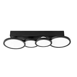 Deckenleuchte AQUA DISK-4, IP44, 4-flammig,  inkl. 4x GU10 Diffusor, 32W 2700/4000K 2400lm 2000lm 110°, mattschwarz