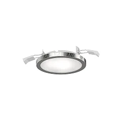 Einbauleuchte AQUA PLANO, IP44, Ø 11.2cm, inkl. GX53 Diffusor, 6W 2700/4000K (CCT Switch) 500lm 110°, blattsilber