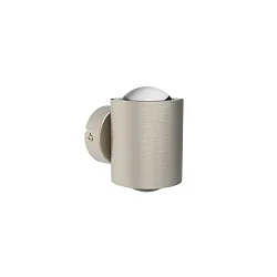 wall luminaire POWERLENS DUO up / down, direct GX53 IP20, mat, satined, titanium