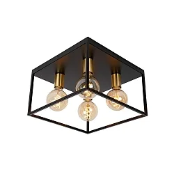 Deckenleuchte RUBEN, 4xE27, 36 x36 x 22,5cm, schwarz