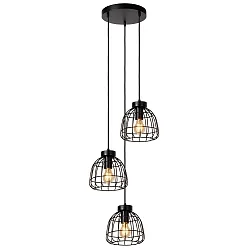 Pendelleuchte FILOX, 3xE27, rund, schwarz