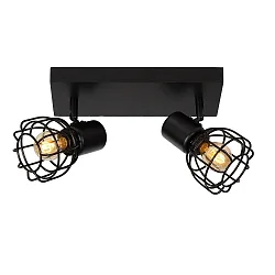 spot FILOX 2 flames, square E27 IP20, black dimmable