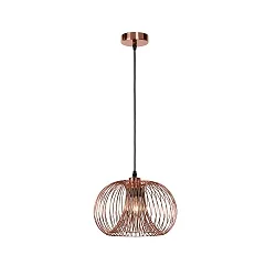 pendant luminaire VINTI round E27 IP20, copper, black dimmable
