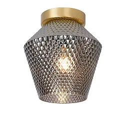 ceiling luminaire ROSALIND oval E27 IP20, gold matt, brass, smoky colour dimmable