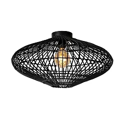 ceiling luminaire MAGALI oval E27 IP20, black dimmable