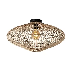 ceiling luminaire MAGALI oval E27 IP20, wood, black dimmable