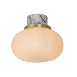 ceiling luminaire LORENA E27 IP44, opal, white dimmable