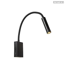 wall luminaire ALEC with flex arm, with USB charging function G9 IP20, dimmable
