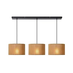 pendant luminaire MAGIUS 3 flames, square E27 IP20, wood, black dimmable