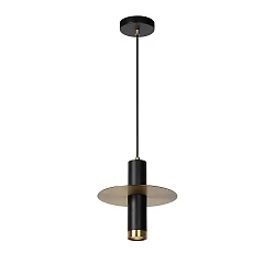 pendant luminaire SELIN cylindrical GU10 IP44, copper, black dimmable