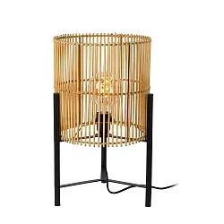 Tischleuchte JANTINE, Ø 30 cm, 1xE27, Holz hell