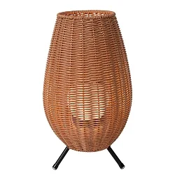 table lamp COLIN LED oval IP44, wood, black