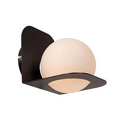 Badezimmer-Wandleuchte DAVY, IP44, G9 (exkl.), Opalglas-Kugelschirm / Metall, schwarz