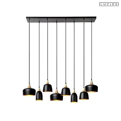 pendant luminaire CHAYANNE 8 flames E14 IP20, brass, black 