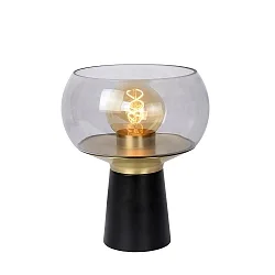 table lamp FARRIS E27 IP20, smoky colour, black 
