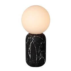 table lamp MARBOL round E27 IP20, opal, black 