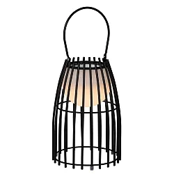 LED Outdoor Akku Tischleuchte FJARA, Ø 17,5 cm, 1x0,3W 3200K, IP44, dimmbar, schwarz