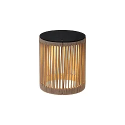 Battery lamp PINGI 36,5cm round IP44, black, taupe dimmable