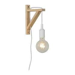 wall luminaire FIX square E27 IP20, wood, white 