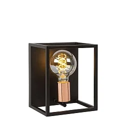 wall luminaire ARTHUR square E27 IP20, copper, black dimmable
