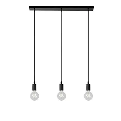 pendant luminaire FIX 3 flames E27 IP20, black dimmable