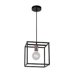 pendant luminaire ARTHUR square E27 IP20, copper, black dimmable