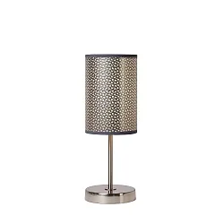table lamp MODA round E27 IP20, chrome matt, grey 