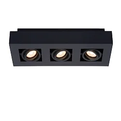 spot XIRAX LED 3 flames, square GU10 IP20, black dimmable