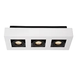 spot XIRAX LED 3 flames, square GU10 IP20, black, white dimmable