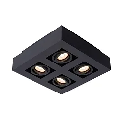 LED Deckenstrahler XIRAX, GU10, 4x5W 2200K/3000K, dimmbar, schwarz
