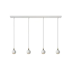 pendant luminaire FAVORI down, 4 flames, long, ball shaped GU10 IP20, black matt dimmable