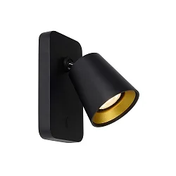 spot TURNON 1 flame, with switch, Dim-To-Warm, adjustable GU10 IP20, black dimmable