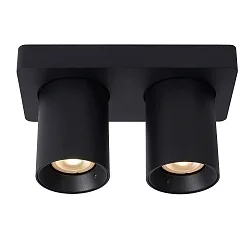 spot NIGEL 2 flames, cylindrical, rotatable GU10 IP20, black dimmable
