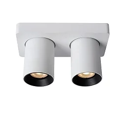spot NIGEL 2 flames, cylindrical, rotatable GU10 IP20, white dimmable