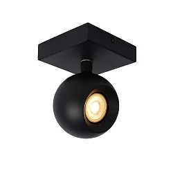 spot FAVORI 1 flame, adjustable, ball shaped GU10 IP20, black dimmable