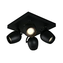 Deckenstrahler PRESTON Badezimmerleuchte, 4xGU10, IP44, schwarz