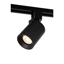1-phase spot TRACK NIGEL cylindrical, swivelling, rotatable GU10 IP20, black dimmable